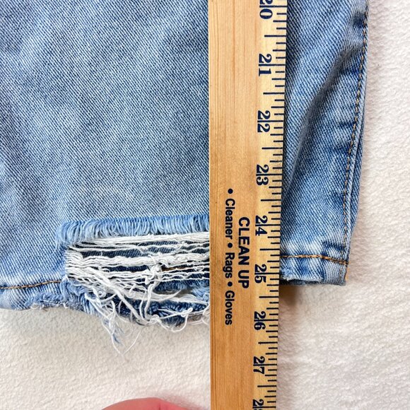 Frayed High Rise Ankle Straight Jeans Patchwork Size 31 - Picture 8 of 9